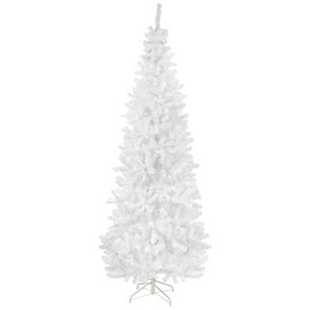 6.5' White Georgian Pine Slim Artificial Christmas Tree Unlit