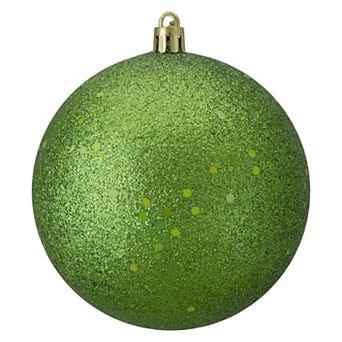 Holographic Glitter Xmas Green Shatterproof Christmas Ball Ornament 4" (100mm)