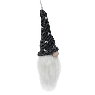 8" Gray Hat Christmas Santa Gnome Head Ornament