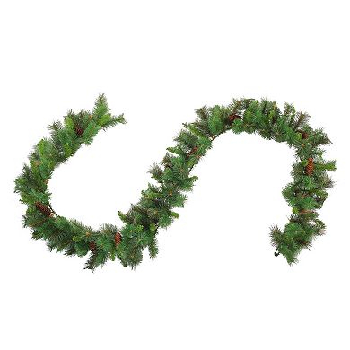 9' x 12" Green Pine and Pine Cones Artificial Christmas Garland  Unlit