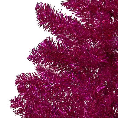 3' Metallic Pink Tinsel Artificial Christmas Tree - Unlit