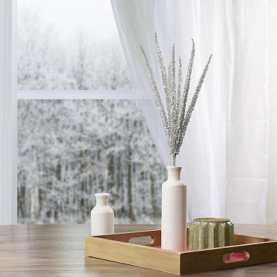 25" White Glittered Artificial Foxtail Christmas Spray