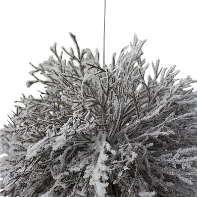 7" Artificial White Frosted Round Twig Christmas Ornament