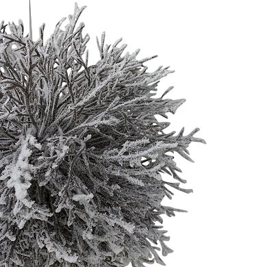 7" Artificial White Frosted Round Twig Christmas Ornament