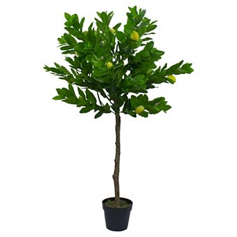4.75' Yellow and Green Artificial Lemon Potted Tree
