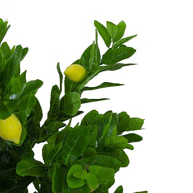 4.75' Yellow and Green Artificial Lemon Potted Tree