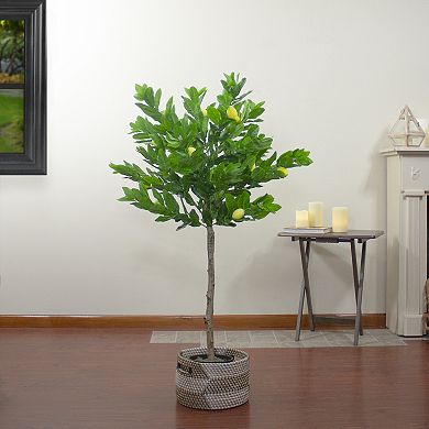 4.75' Yellow and Green Artificial Lemon Potted Tree