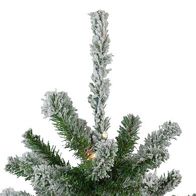 3' Pre-Lit Flocked Alpine Artificial Christmas Tree - Clear Lights