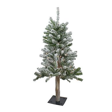 3' Pre-Lit Flocked Alpine Artificial Christmas Tree - Clear Lights