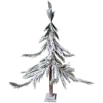 47" Heavily Flocked Pine Sprig Artificial Christmas Tree
