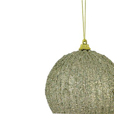 4" Green Glitter Shatterproof Christmas Ball Ornament