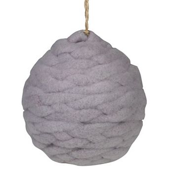 Gray Knit Shatterproof Christmas Ball Ornament 3.25" (80 mm)