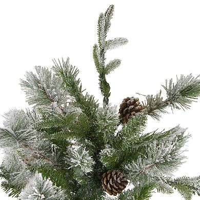 7.5' Flocked Rosemary Emerald Angel Pine Artificial Christmas Tree - Unlit