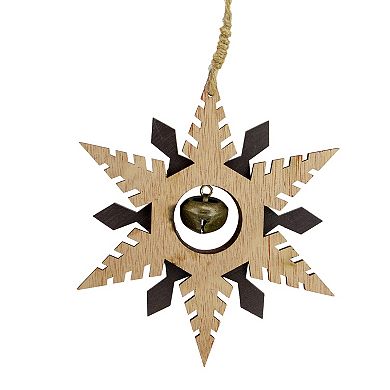 6" Brown and Gray Pointed Snowflake Christmas Ornament