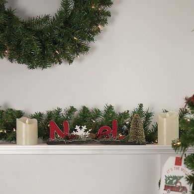 14" Red Noel Winter Scene with Snowflake Christmas Sign