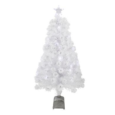4' Pre-Lit Slim Color Changing Fiber Optic Artificial Christmas Tree Multicolor LED Lights