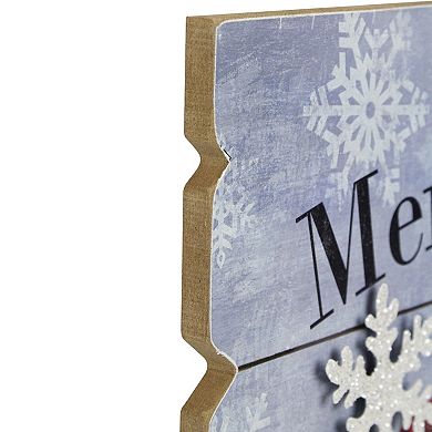 16" Lighted Snowmen 'Merry Christmas' Wall Decor