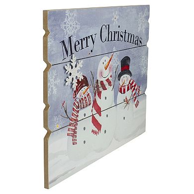 16" Lighted Snowmen 'Merry Christmas' Wall Decor