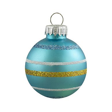 10ct Green and Blue Matte Glass Christmas Ball Ornaments 1.75" (45mm)