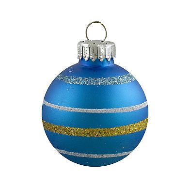 10ct Green and Blue Matte Glass Christmas Ball Ornaments 1.75" (45mm)