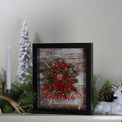 14" Black Framed 3D "Have A Holly Jolly Christmas" LED Christmas Box Decor