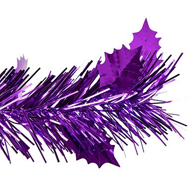 4' Pre-Lit Purple Tinsel Pop-Up Artificial Christmas Tree Clear Lights
