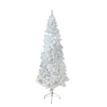 6.5' Pre-Lit Pencil White Winston Pine Artificial Christmas Tree - Multi LED Lights