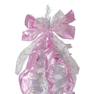 6' Pre-Lit White and Pink Pre-Decorated Pop-Up Artificial Christmas Tree