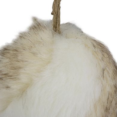 3" Brown and White Faux Fur Ball Christmas Ornament