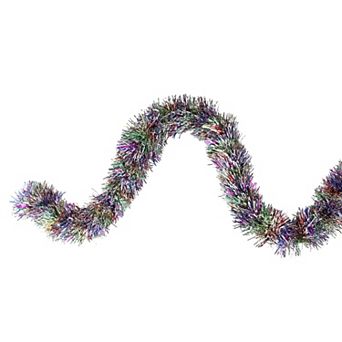50' x 3" Silver Tinsel Rainbow Artificial Christmas Garland - Unlit