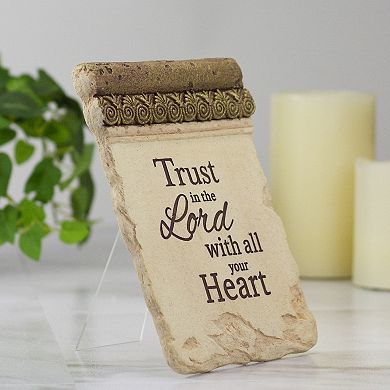 8" Inspirational Religious "Trust in the Lord with all Your Heart" Ornate Decorative Plaque