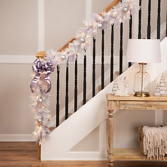 9' x 10" Pre-Lit Vermont White Pine Artificial Christmas Garland Clear Lights