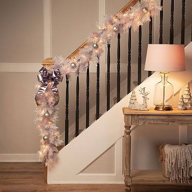 9' x 10" Pre-Lit Vermont White Pine Artificial Christmas Garland Clear Lights