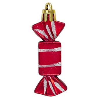 8 ct Red and White Peppermint Shatterproof Christmas Ornaments 2.25"