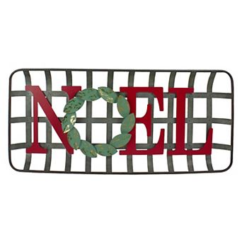 30" Red and Green "NOEL" Rustic Tobacco Basket Christmas Wall Decor