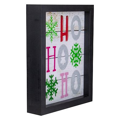 9" LED Lighted "HO HO HO" with Snowflakes Christmas Wall Art