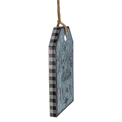 12.25" Silver and Black Metal Distressed "Jingle All The Way" Christmas Wall Decor