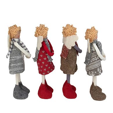 Set of 4 Standing Angel Sisters Christmas Decor 9"