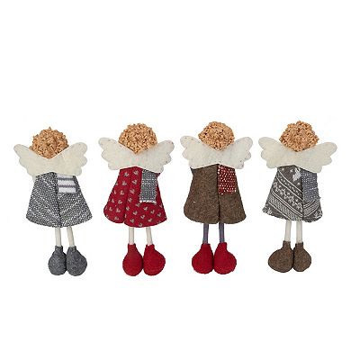 Set of 4 Standing Angel Sisters Christmas Decor 9"