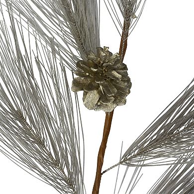 40" Brown and Gray Long Needle Pine Cone Artificial Christmas Spray