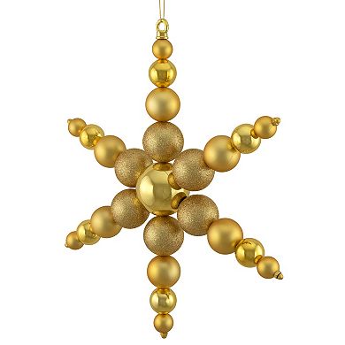 18" Gold 3-Finish Snowflake Shatterproof Commercial Christmas Ornament