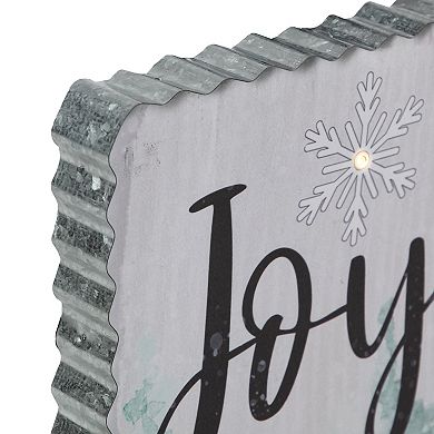 12" LED Lighted 'Joy' Snowman Christmas Canvas Wall Art