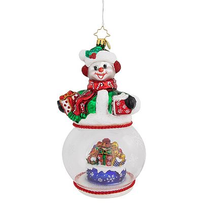 Christopher Radko CHILLS WILLS Blown fashion Glass Ornament Snowman Christmas