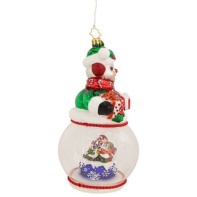 Christopher Radko Chilly and Cheery Snowman with Presents Glass Christmas Ornament 1021014