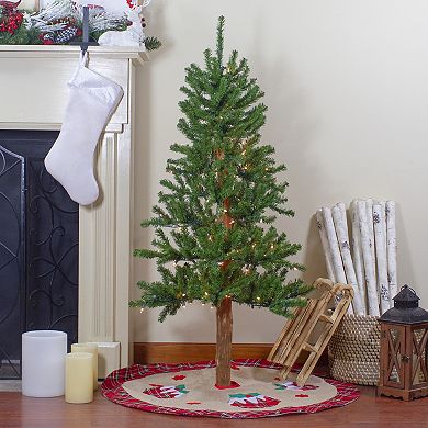 4' Pre-Lit Medium Alpine Artificial Christmas Tree - Clear Lights