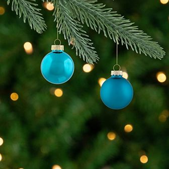 10 ct Turquoise Green 2-Finish Glass Christmas Ball Ornaments 1.75" (44.5mm)