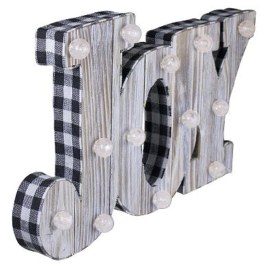 14" Lighted 3D Wooden "JOY" Christmas Table Top Decor