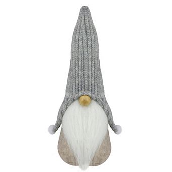 8.25" Beige and Gray Gnome Christmas Figure
