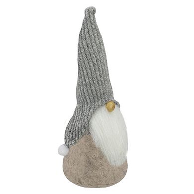 8.25" Beige and Gray Gnome Christmas Figure
