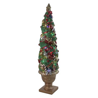 5' Prelit Fiber Optic LED Topiary Outdoor Artificial Christmas Tree